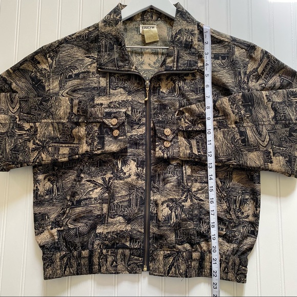 Line Up For Sport Women's Tropical Island Palm Print Full Zip Jacket Size Small - Picture 7 of 12